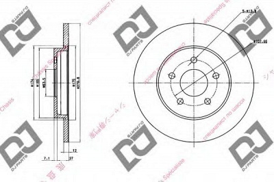 DJ PARTS bd1341 -  Тормозной диск